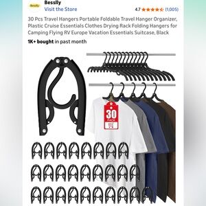 Black Foldable Travel Hangers